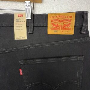 Levis 505 Regular Straight Leg Jeans Mens 50x29 Black Denim 04505-0260 NWT